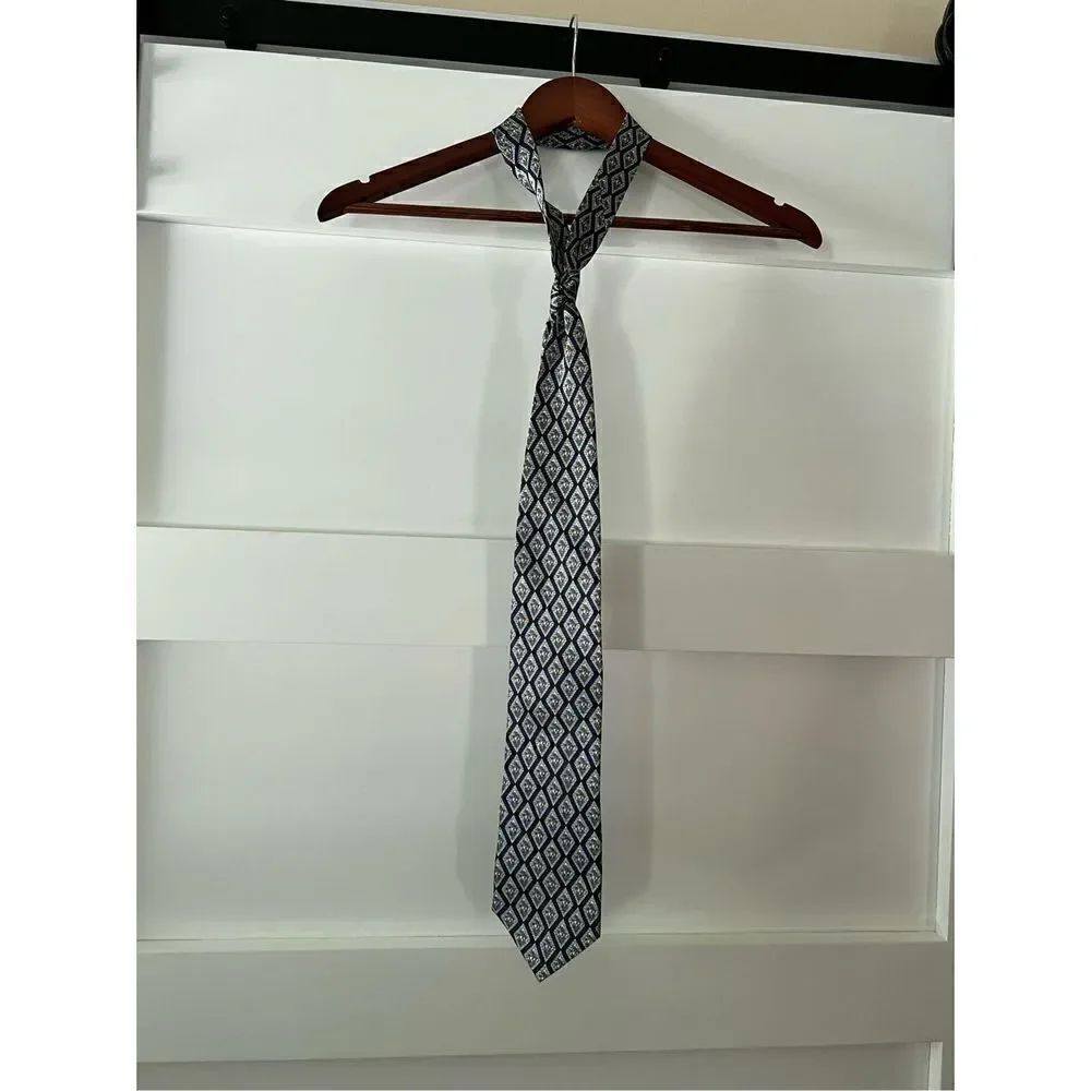 Tesero Rosso uomo moda Men’s necktie palm tree print navy
